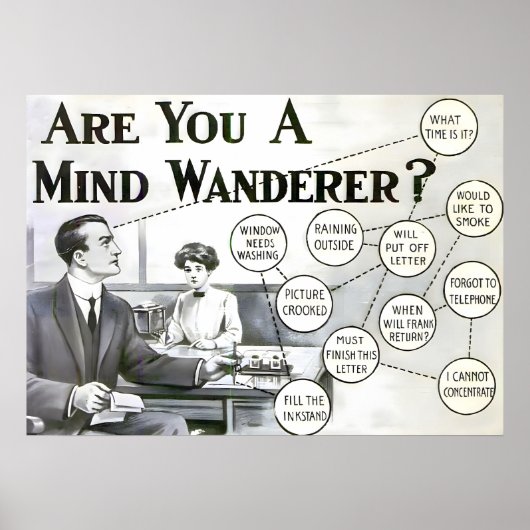 Affiche publicitaire du TDAH | Annonce Vintage | (Devant)