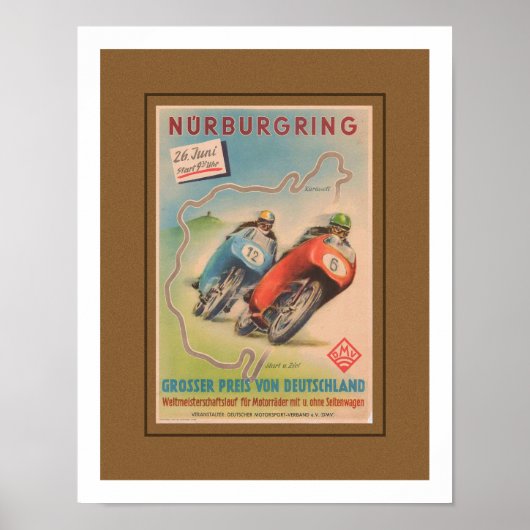 AFFICHE PUBLICITAIRE MOTOCYCLETTE ANCIENNE (Devant)