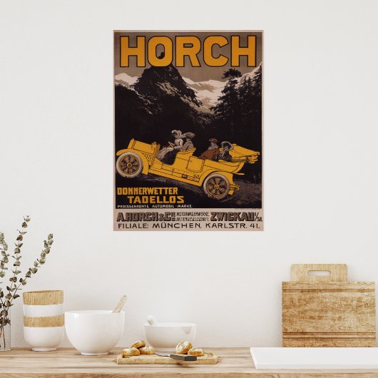 Affiche publicitaire pour HORCH Automobile (Cuisine)