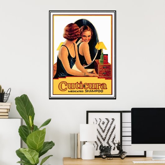 Affiche publicitaire vintage (Bureau à domicile)