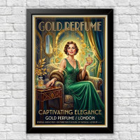 Affiche publicitaire vintage Art Déco pour parfum