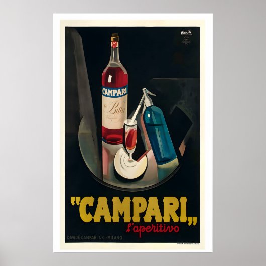 Affiche publicitaire vintage Campari (Devant)