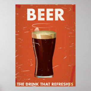 Affiche publicitaire vintage de bière.