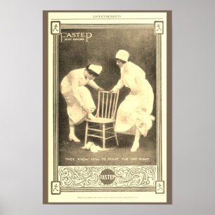 Affiche publicitaire vintage de chaussures d'infir