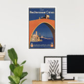 Affiche publicitaire vintage de croisière en Médit (Bureau à domicile)