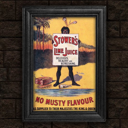 Affiche publicitaire vintage de jus de citron vert