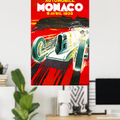 Affiche publicitaire Vintage du Grand Prix de Mona (Bureau à domicile)