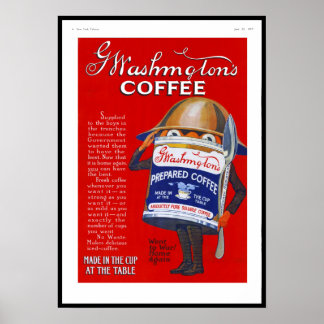 Affiche Publicité Vintage 1919 Café