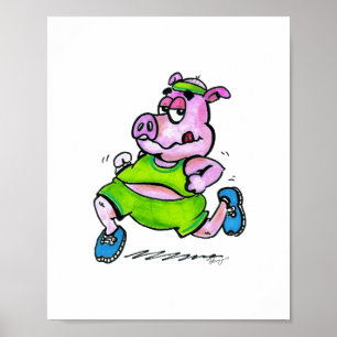 Affiche pulsante de porc