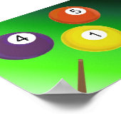 Affiche Queue de Billard et Billes de Billard (Coin)
