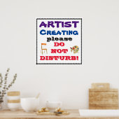 AFFICHE QUIET, ARTISTE AU TRAVAIL (Cuisine)