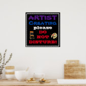AFFICHE QUIET, ARTISTE AU TRAVAIL (Cuisine)