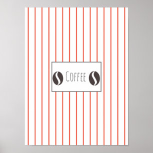 Affiche rayée de l'assiette de grains de café funk