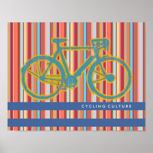 affiche rayée d'un vélo (Devant)