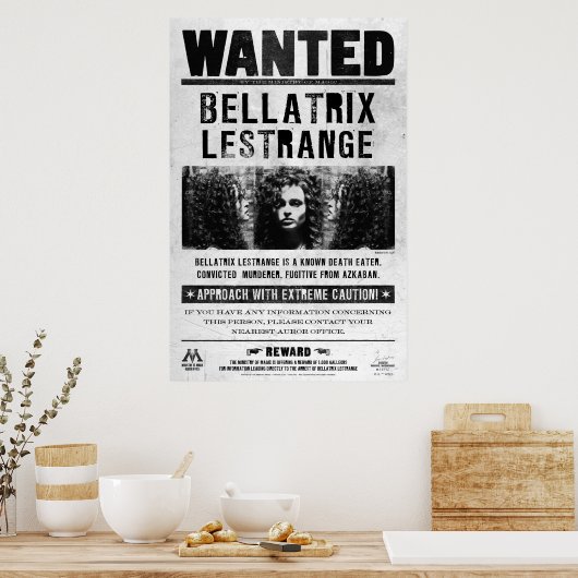 Affiche Recherchée de Bellatrix Lestrange (Cuisine)