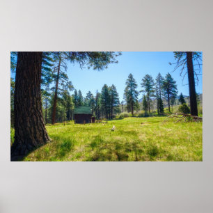 Affiche Refuge de Prairie Silencieuse avec Cabane