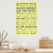 Affiche Règles de salle de jeu (Cuisine)