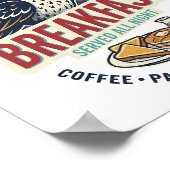 Affiche Rétro 80s Breakfast Night Owl Mat Matte (Coin)