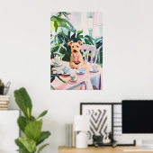 Affiche Rétro Airedale Terrier, Airedale Terrier (Bureau à domicile)