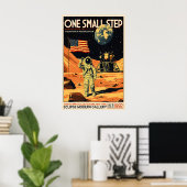 Affiche Rétro Apollo 11 Atterrissage sur la Lune E (Bureau à domicile)