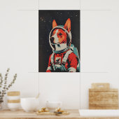 Affiche Rétro Basenji Astronaute, Impression Rétro (Cuisine)