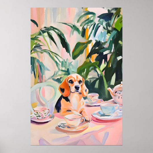 Affiche Rétro Beagle, Peinture à l'Huile Beagle, V (Devant)