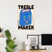 Affiche Rétro Boombox Treble Maker Musique Murale (Bureau à domicile)