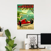 Affiche Rétro d'Art Monaco Course Automobile Voyag (Bureau à domicile)