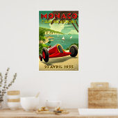 Affiche Rétro d'Art Monaco Course Automobile Voyag (Cuisine)
