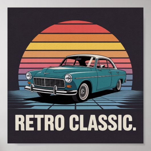 Affiche Rétro de Berline Classique des Années 50 a (Devant)