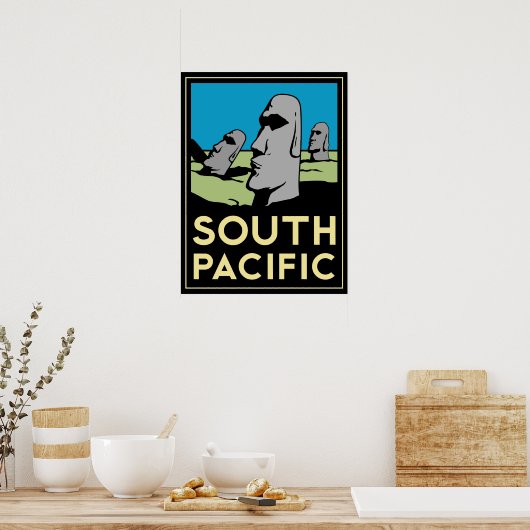 affiche rétro de l'île de pâques du sud (Cuisine)