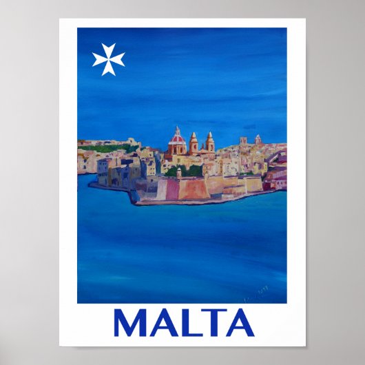 Affiche rétro de Malte (Devant)