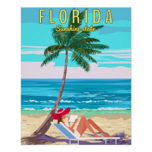 Affiche Rétro de Plage de Floride
