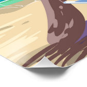 Affiche Rétro de Plage de Floride (Coin)