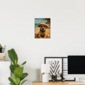 Affiche Rétro de Plage Personnalisée avec Image et (Bureau à domicile)