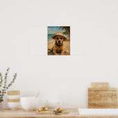 Affiche Rétro de Plage Personnalisée avec Image et (Cuisine)