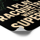 Affiche rétro de superpuissance de racquetball drô (Coin)