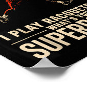 Affiche rétro de superpuissance de racquetball drô (Coin)