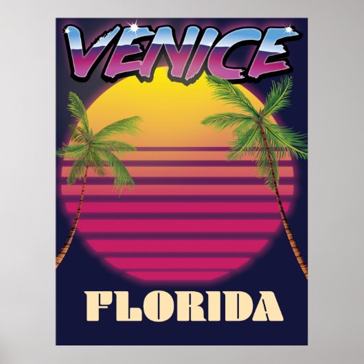 Affiche rétro de vacances à Venise Floride (Devant)