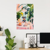 Affiche rétro du Schnauzer miniature, miniature (Bureau à domicile)