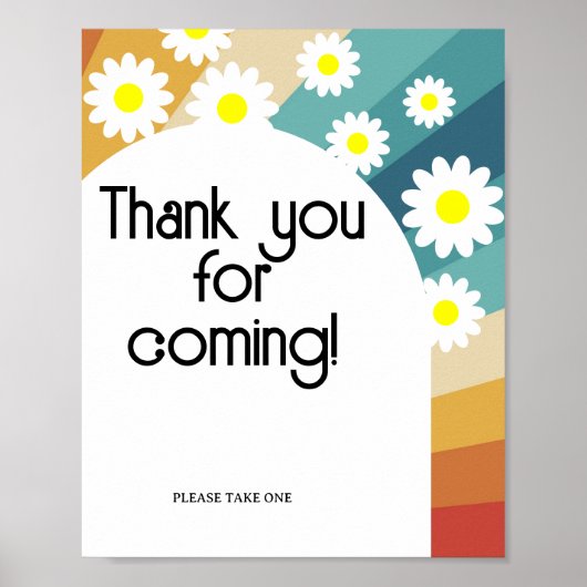Affiche rétro groovy \ Merci d'être venu (Devant)