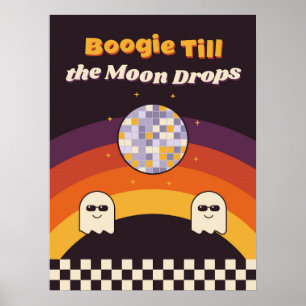 Affiche Rétro Halloween 'Boogie Till the Moon Drop