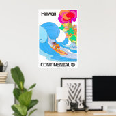 Affiche Rétro Hawaii Voyage Surf Art Impression Ré (Bureau à domicile)