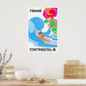 Affiche Rétro Hawaii Voyage Surf Art Impression Ré (Cuisine)