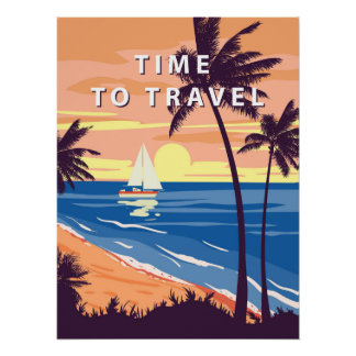 Affiche Rétro Il Est Temps De Voyager