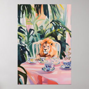 Affiche rétro Lion, Peinture à l'huile de Lion, Vi