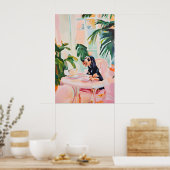 Affiche Rétro Pointer à poil dur allemand, Alleman (Cuisine)