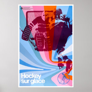 Affiche Rétro Sport Hockey Art Ski Voyage Ski Spor