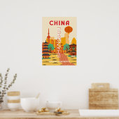 Affiche Rétro Voyage Chine Shanghai (Cuisine)