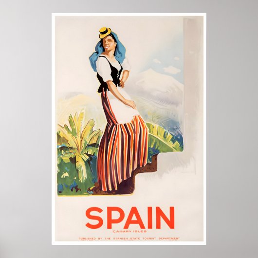 Affiche Rétro Voyage Espagne Poster Espagnol Mur (Devant)